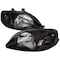 Spec-D Tuning 99-00 Honda Civic Crystal Housing Headlights Black, 2LH-CV99JM-RS 2LH-CV99JM-RS - alternate 1